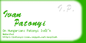 ivan patonyi business card